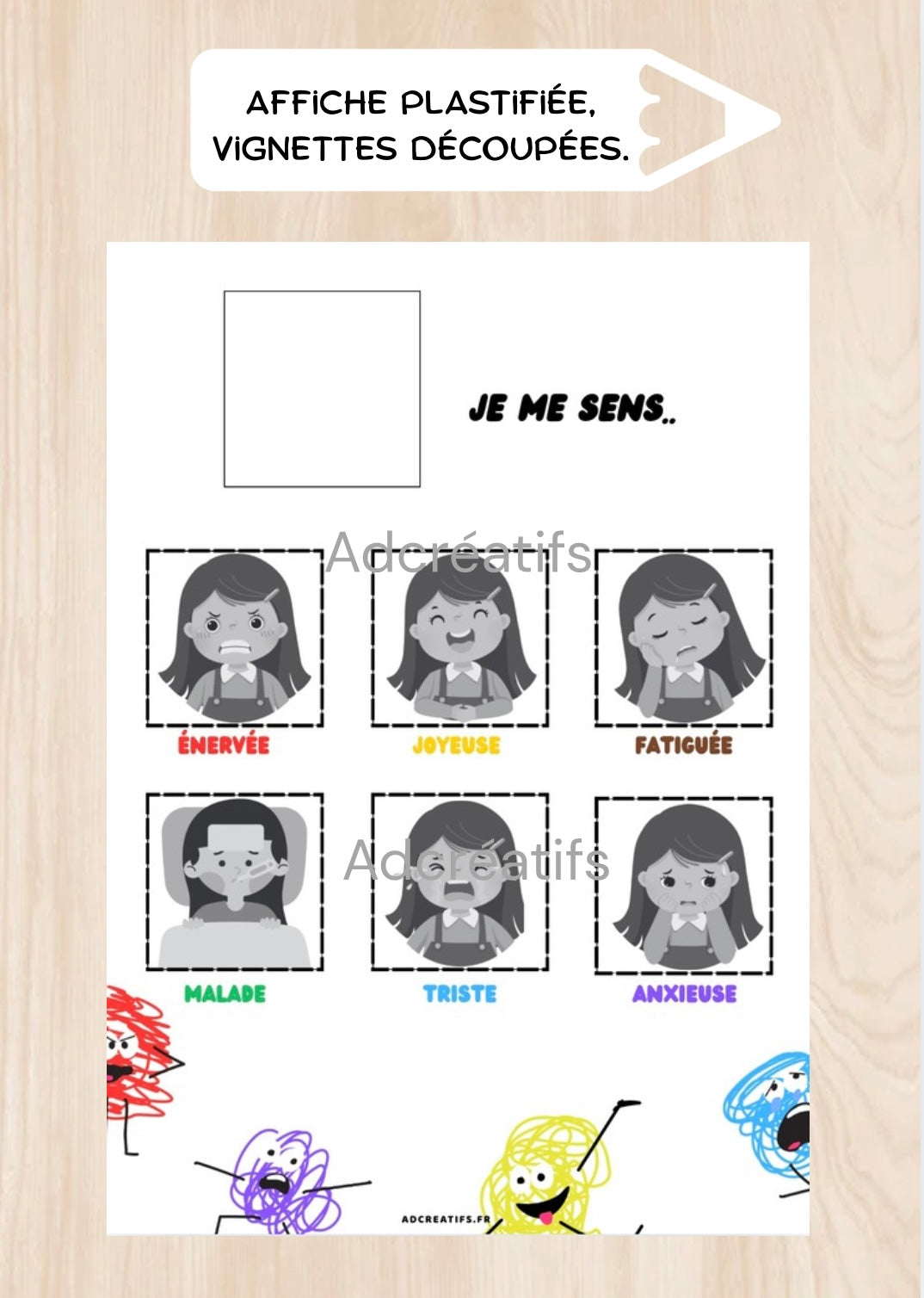 Affiche émotions fille