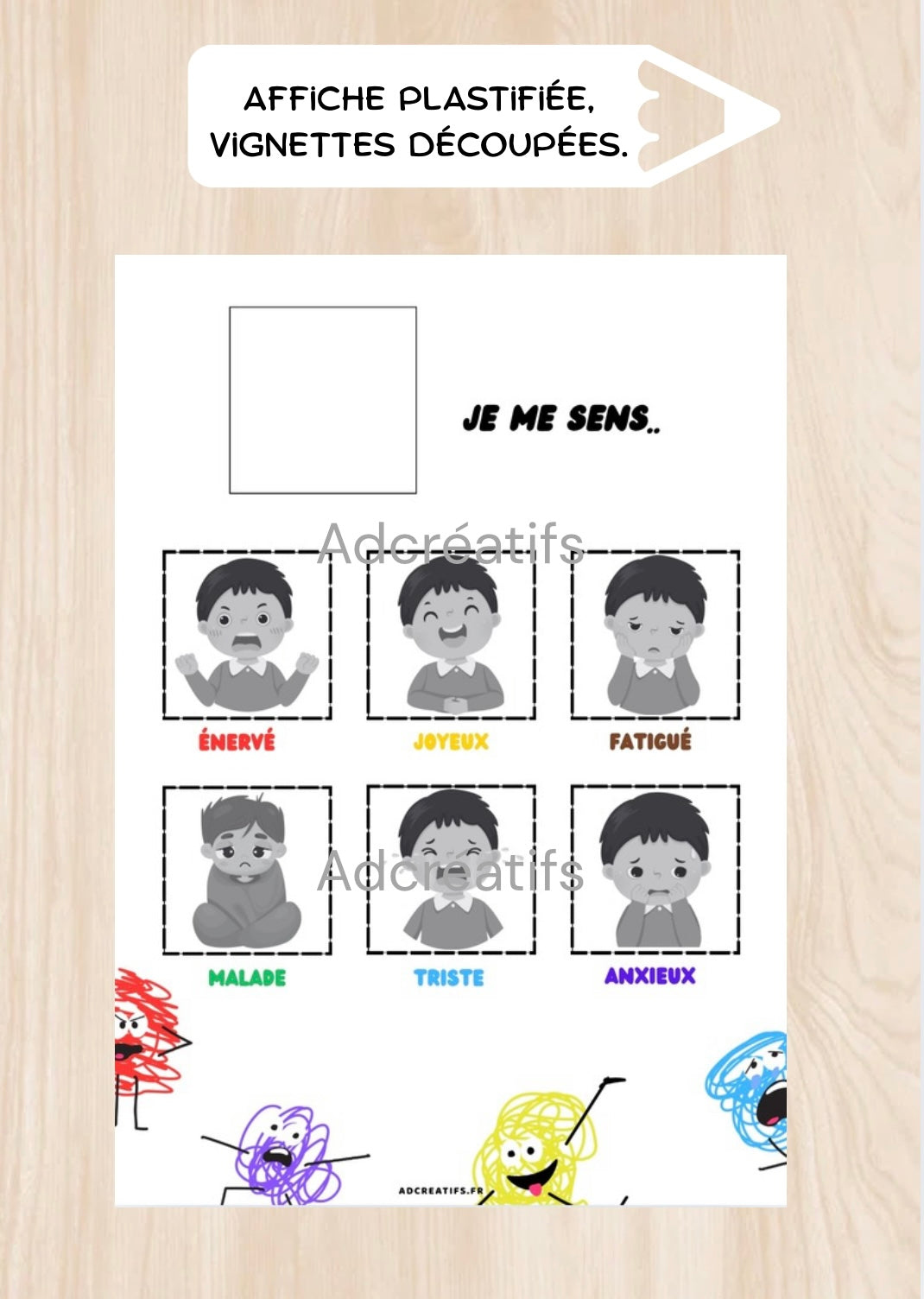 Affiche émotions garçon