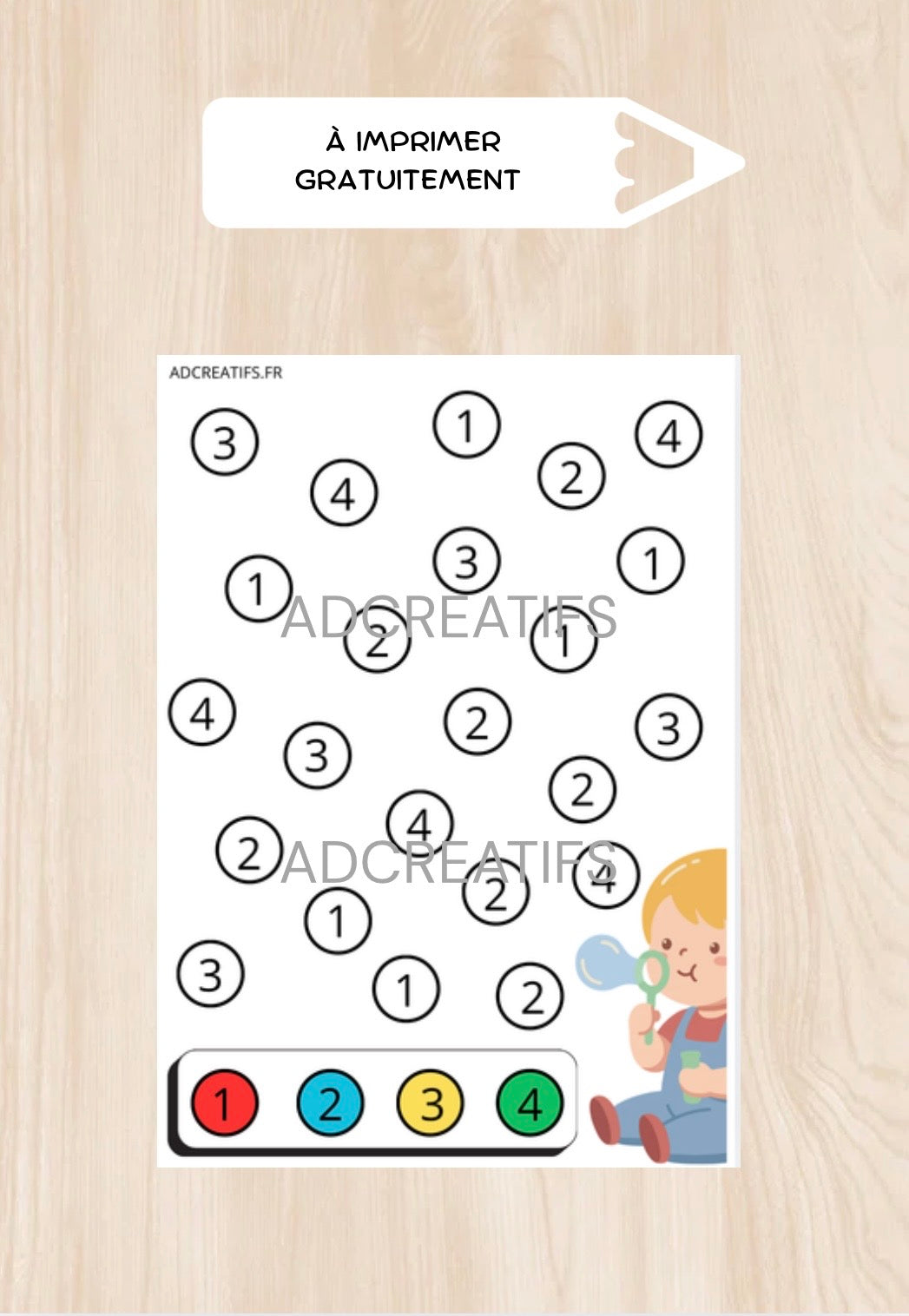 PDF Jeu éducatif chiffres et couleurs