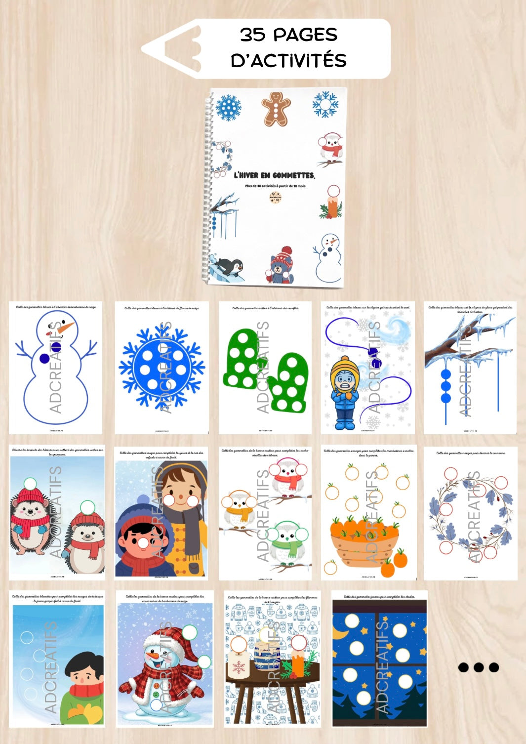 Livret d'Activités - 35 Jeux gommettes - Hiver