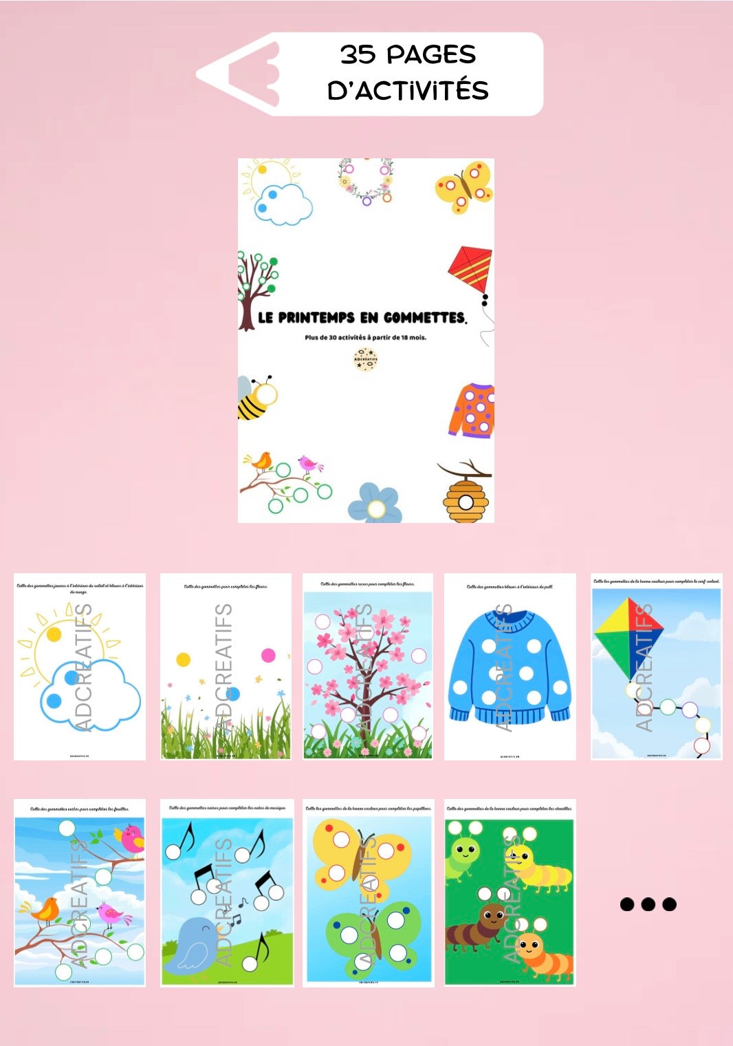 PDF - 35 Jeux de gommettes - Printemps