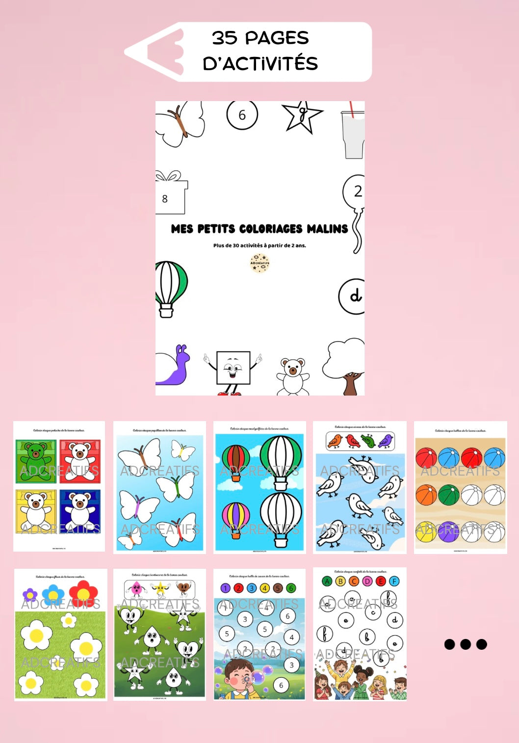 PDF - Coloriages logiques évolutifs - 2 à 5 ans
