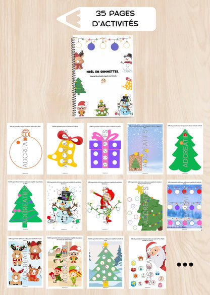 Livret d'Activités - 35 Jeux gommettes - Noël