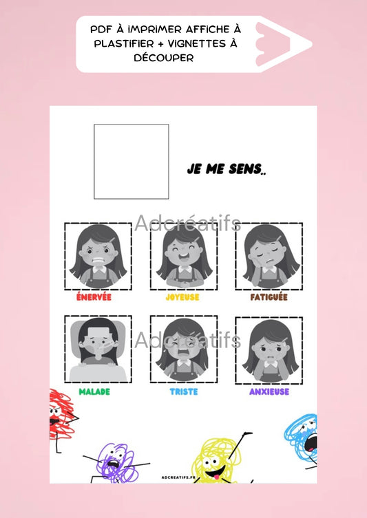 PDF - Affiche émotions - Fille