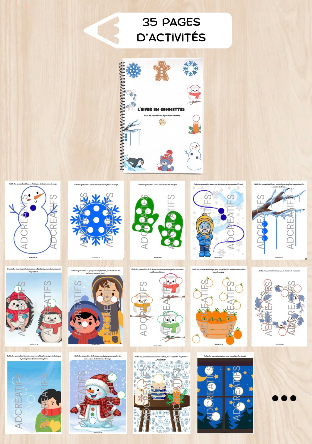 Livret d'Activités - 35 Jeux gommettes - Hiver