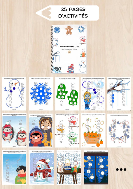 Livret d'Activités - 35 Jeux gommettes - Hiver