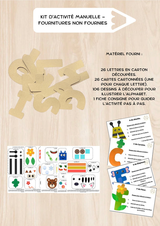 Kit Alphabet – Activité Manuelle (Fournitures Non Incluses)