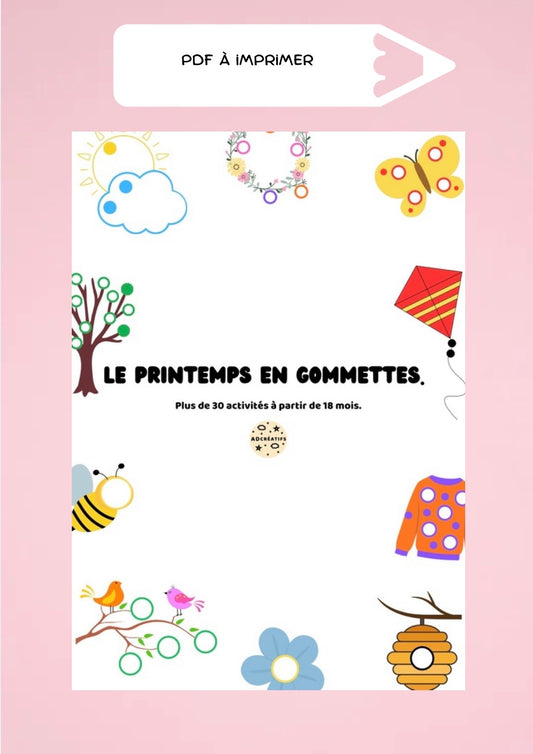 PDF -  35 Jeux de gommettes - Printemps