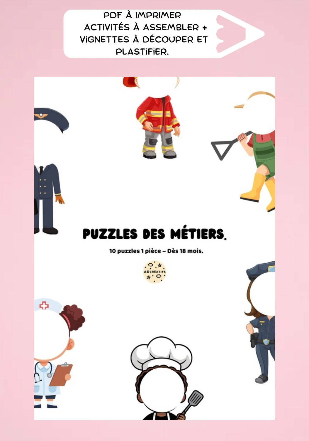 PDF - Puzzle 1 pièce - Les métiers