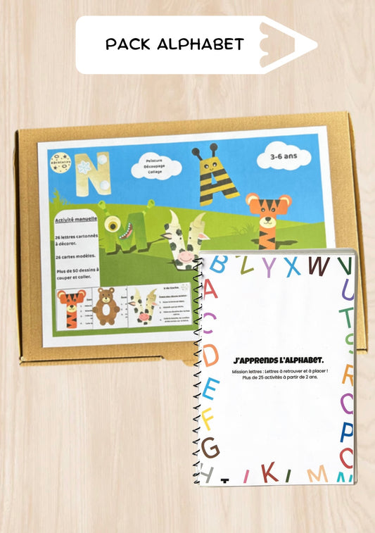 Pack Alphabet – Livret à scratch + Kit créatif