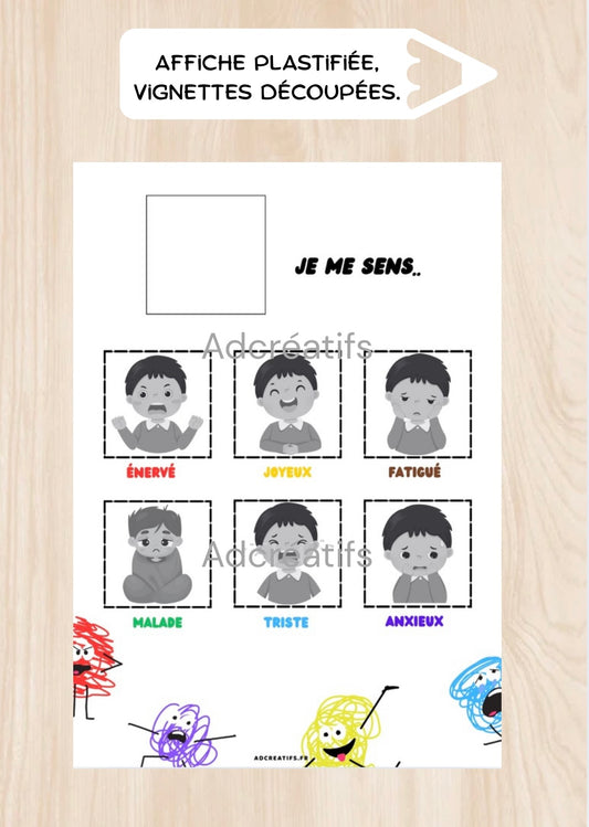 Affiche émotions garçon