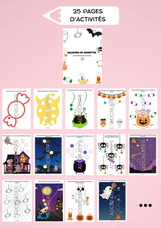 PDF - 35 Jeux de gommettes - Halloween