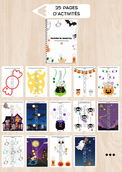 Livret d'Activités - 35 Jeux gommettes - Halloween
