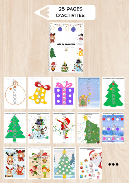Livret d'Activités - 35 Jeux gommettes - Noël