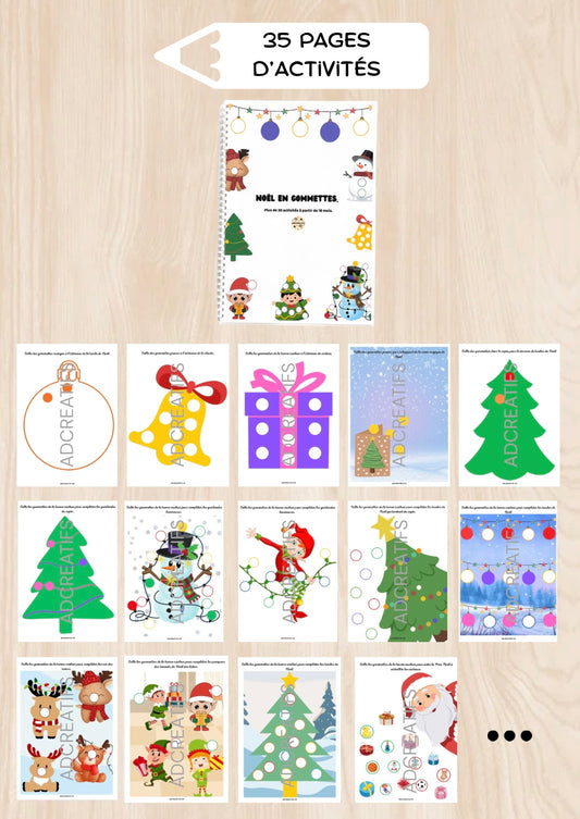 Livret d'Activités - 35 Jeux gommettes - Noël