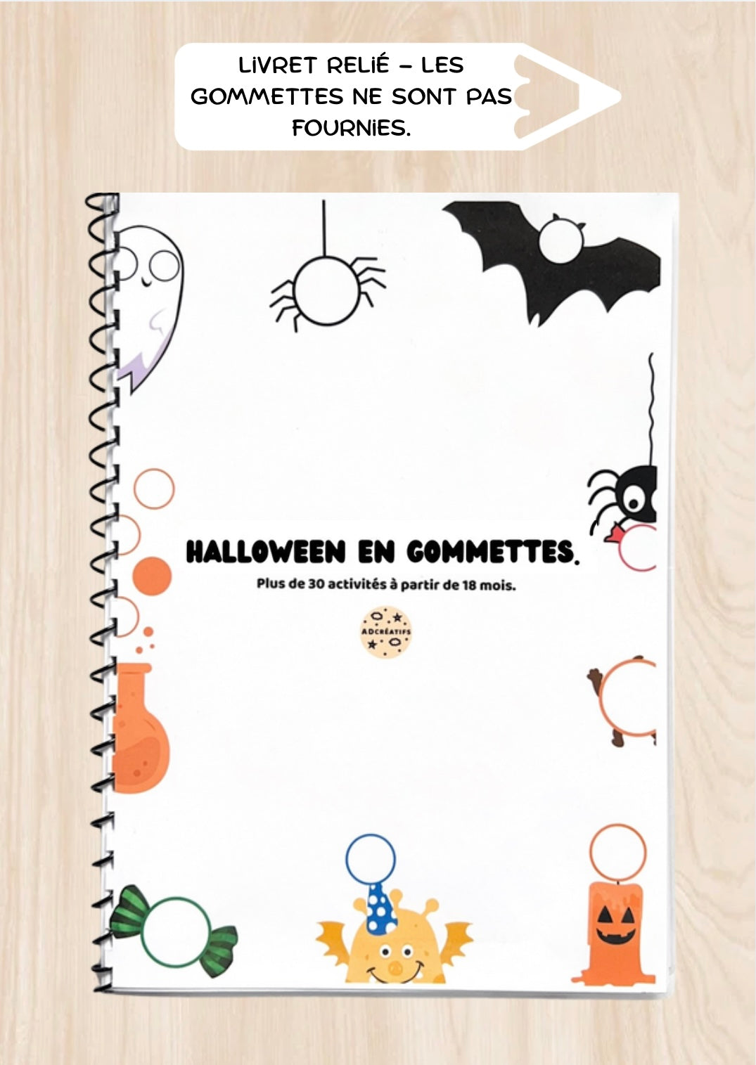 Livret d'Activités - 35 Jeux gommettes - Halloween