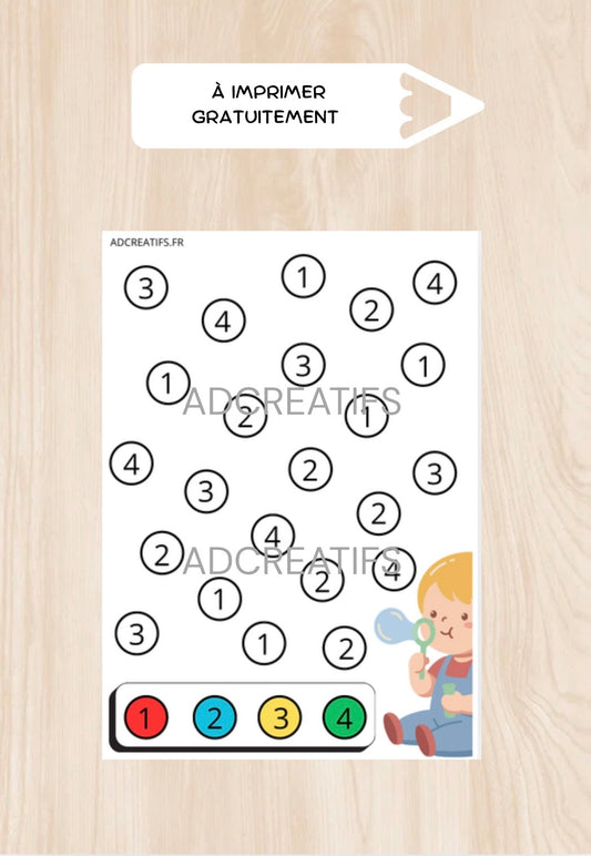 PDF Jeu éducatif chiffres et couleurs