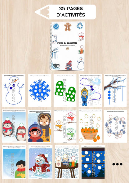 Livret d'Activités - 35 Jeux gommettes - Hiver