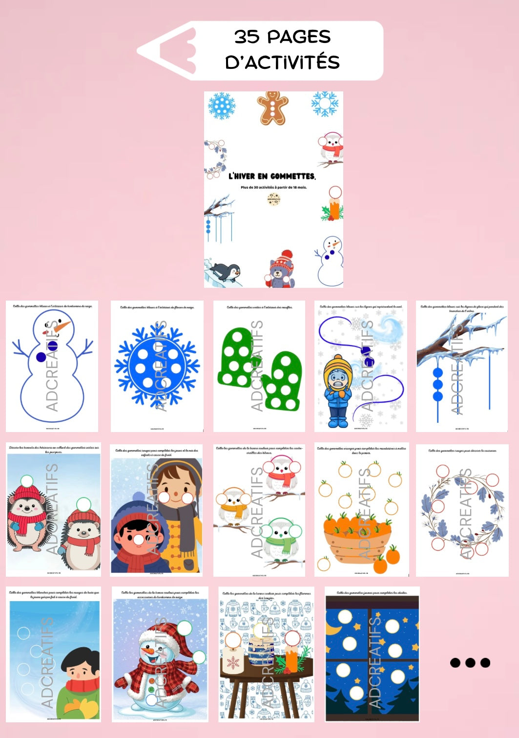 PDF -  35 Jeux de gommettes - Hiver