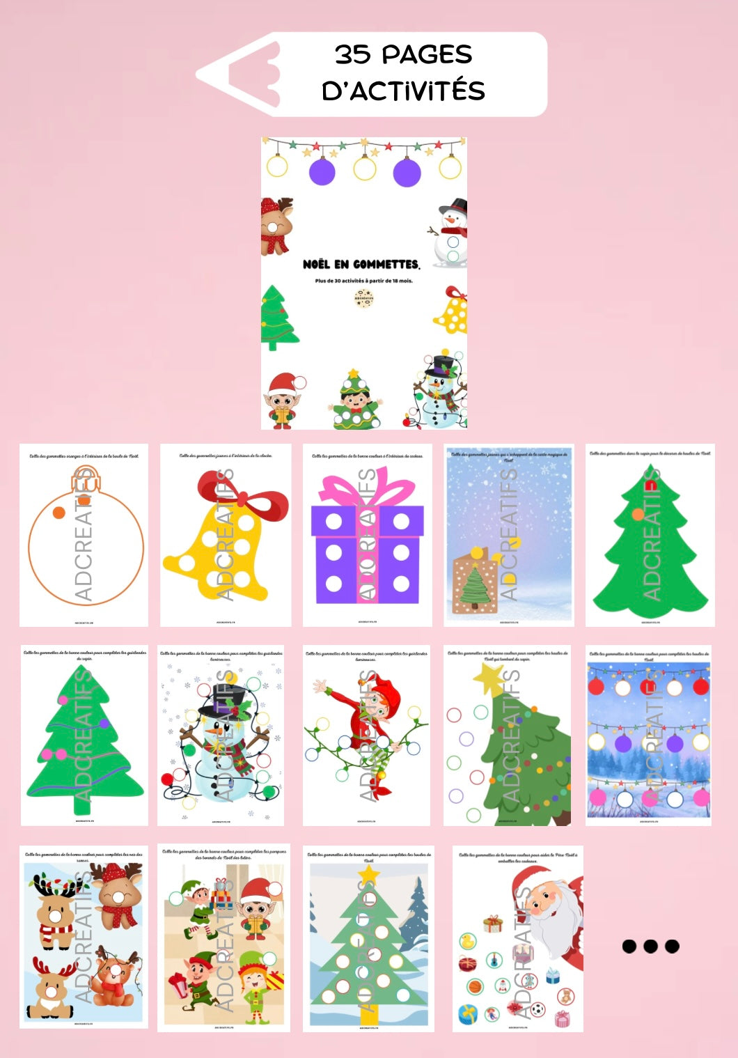 PDF - 35 Jeux de gommettes - Noël