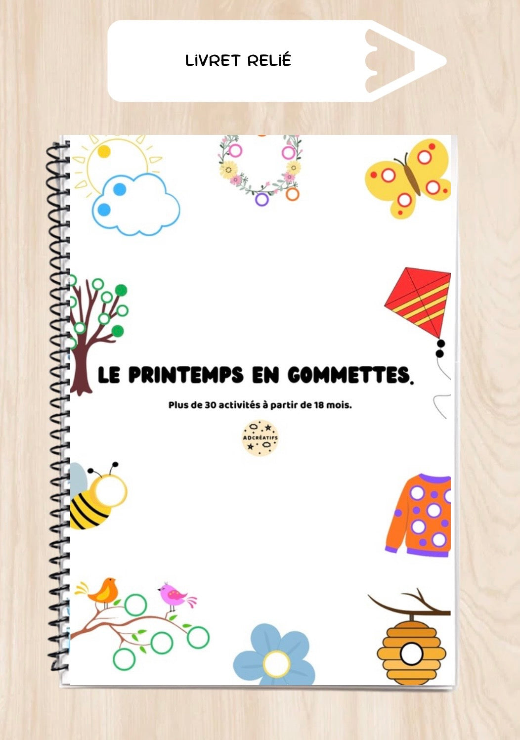 Livret d'Activités - 35 Jeux gommettes - Printemps