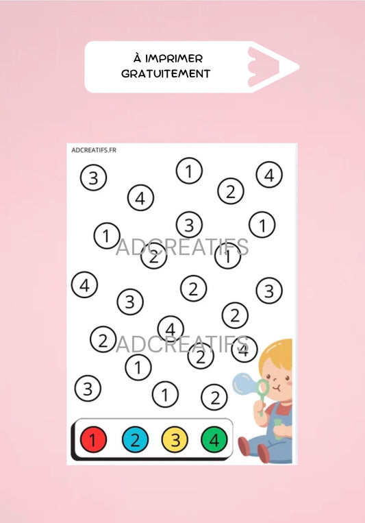 PDF Jeu éducatif chiffres et couleurs
